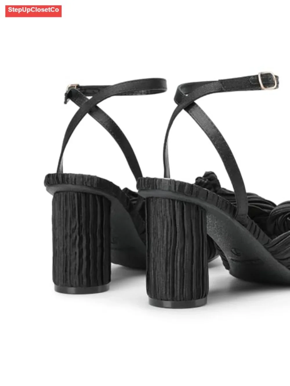 Women's Bow Knot Heeled Sandals, Vintage Wedding Shoes with Block Heel